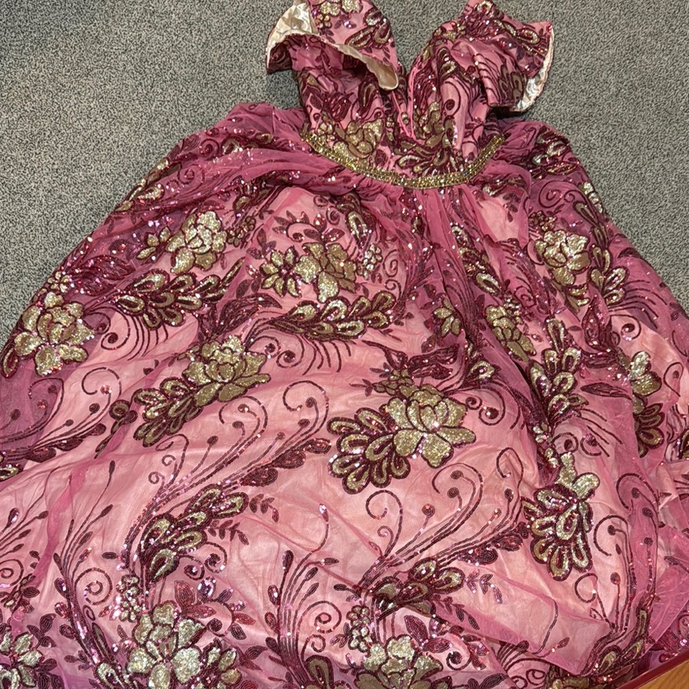 Elegant Pink Floral Kids Dress